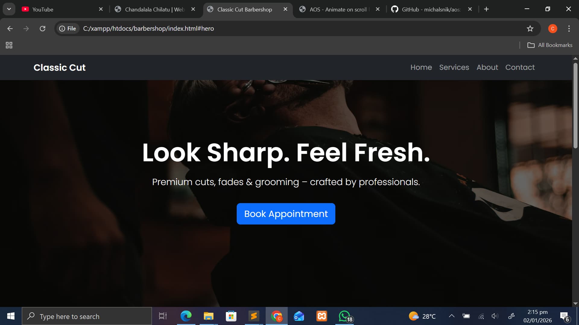 Example of barbershop website