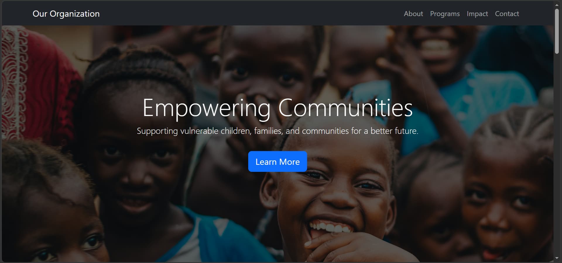 Example of organizational website