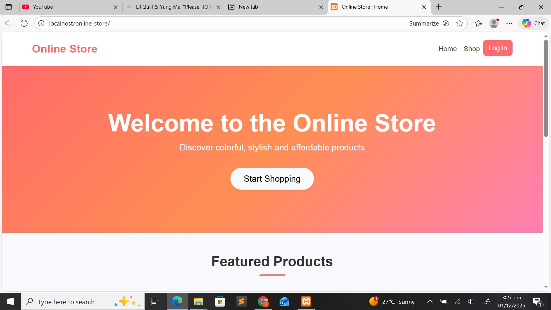 Example of online store